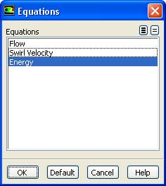 2. Enable the calculation for energy. Solution Controls Equations.
