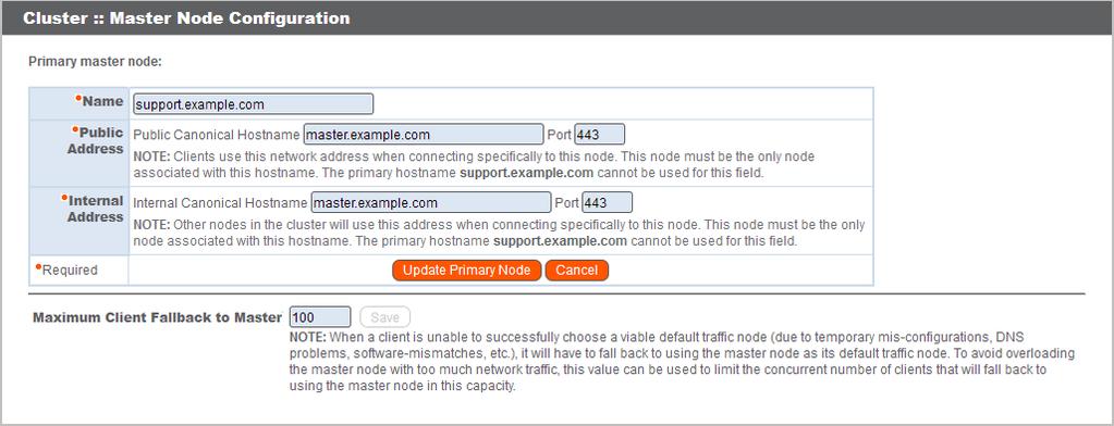 Configure the Primary Master Node in an Atlas Cluster The primary master node is the master node in the Bomgar cluster that is configured as the primary site in failover.