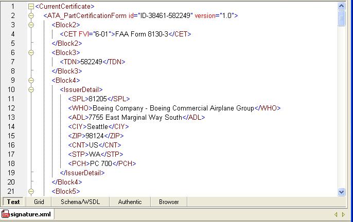 Open the XML 8130-3 with an XML