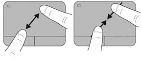 NOTE: NOTE: Scrolling speed is controlled by finger speed. Two-finger scrolling is enabled at the factory.