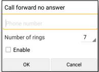 Enabling 'Ring splash' will result in your phone ringing once before forwarding.