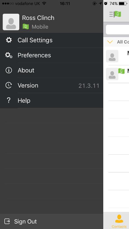 Preferences Preferences can be accessed by tapping the menu bar and selecting Preferences.