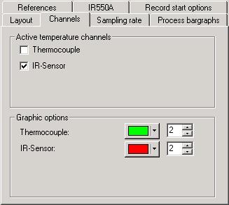 On the Layout index you will find settings for visualisation the temperature profile.