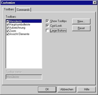 7. Adaption of IRSoft 7.1. Adaption and creating of toolbars IRSoft allows the user to adapt the toolbars to his individual preferences.