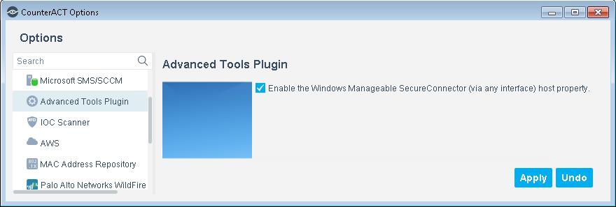 5. Select Apply to save configuration changes. Verify That the Plugin Is Running After configuring the plugin, verify that it is running. To verify: 1. Select Tools>Options and then select Modules. 2.