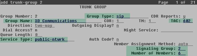 5.7. Trunk Group Use the add trunk-group command to create a trunk group for the signaling group created in Section 5.6.