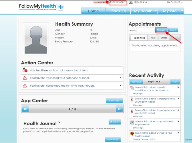 1 Family Medical Group NE Follow My Health How To s IF you want to Request an appointment: THEN 1.