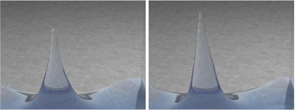 2. Related Work Figure 2.3: A comparison between water simulation using the traditional semi- Lagrarian method (Left) and the method by Lentine et al.