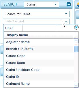2. Use the picklist to select the desired field to search on. a.
