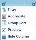 Icon Image Description Grid Column Options Allows you to access the Grid column options dropdown. Also allows you to return a grid to its default configuration.