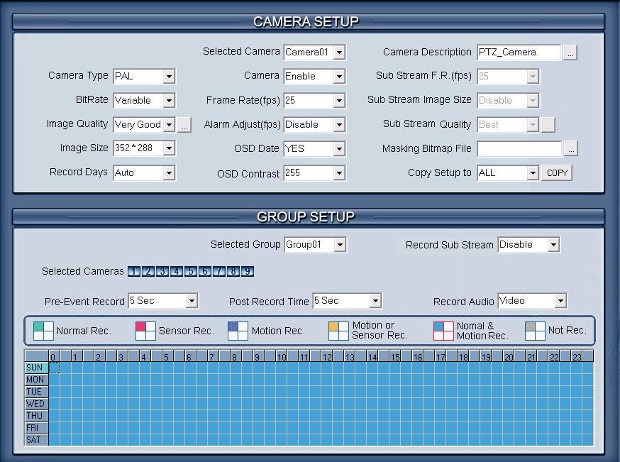 2.2 Camera setup 2.2.1 Camera setup Selected Camera To set the parameters for a camera, select the camera from the drop-down list.