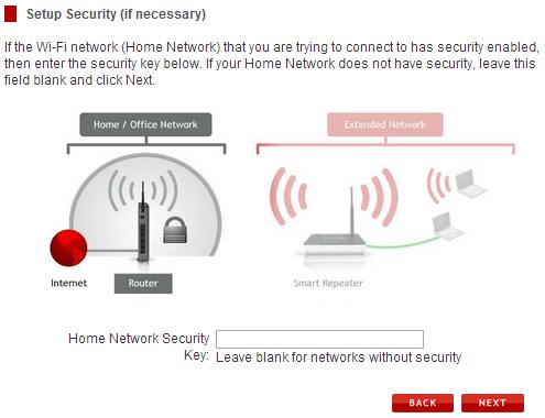 3.1.2 Setup Security (if necessary) 1. If the wireless network you are trying to repeat has wireless security enabled, you will be prompted to enter a security key. 2.
