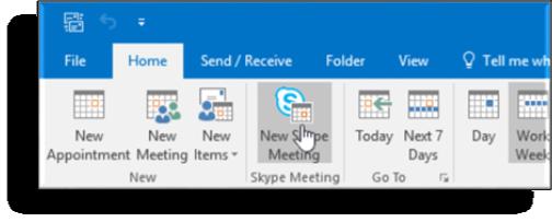 Scheduling an Online Meeting Create a meeting request in Outlook To initiate an online meeting request, open the Outlook desktop client. Navigate to the Home Tab of your Outlook calendar.