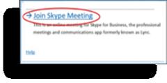 Joining an Online Meeting Participate directly from the client Open the Skype for Business Meeting Invitation from your Outlook calendar or email inbox.