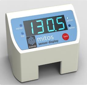 Mitos Sensor Display (3200095) The Mitos Sensor Display can be used interchangeably with the Mitos Flow Rate Sensors (Part Nos. 3200096-3200100) which simply attach with a push-click action.