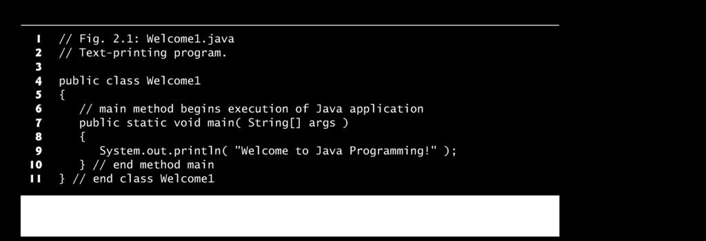 Your first Java program.. 12 // indicates a comment.