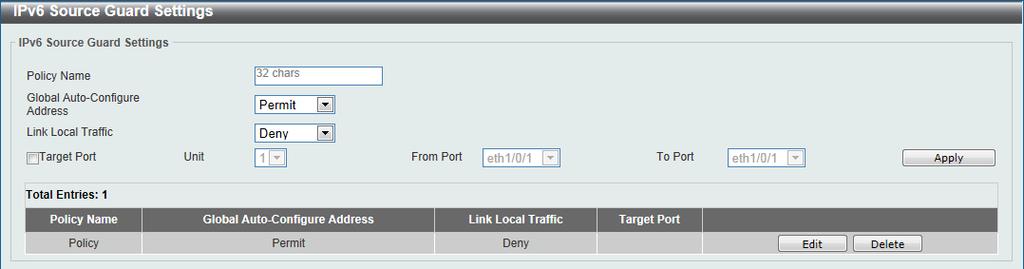 Match IPv6 Access List Target Port Unit From Port / To Port table learned from the ND protocol or from the DHCP. Enter or select the IPv6 access list to match here.