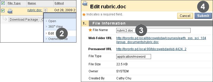 Renaming Files and Folders in Course Files You can rename a file or folder in Course Files and any links to the renamed content will remain intact.