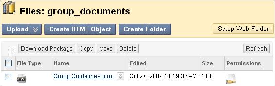 Creating and Linking to Content in Course Files: Creating Reusable Content in the Course The new content Item is added to the Content Area and is also saved in Course Files in the selected folder as
