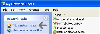 Course Files and WebDav: Setting up a Web Folder Figure 1.3 5. In the Add Network Place Wizard, select Choose another network location to create a shortcut. 6.