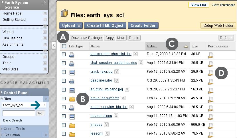 Course Files Overview: Access and Organize Course Files You can also click the Course ID in the Files section to open Course Files in the content frame.