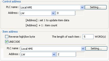 Note The system automatically disables (Mapping) tab in (Dates of historical data), and (Item address) mode.