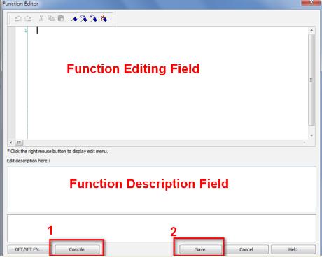 3. Edit the function description to describe what the specification is, how to
