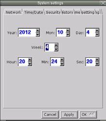 Password confirmation dialog: Time/Date Setting