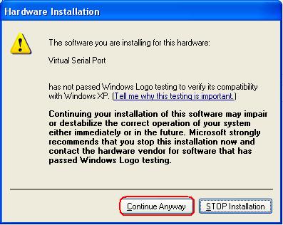 If the dialog below shows up during installation, please click (Continue Anyway).