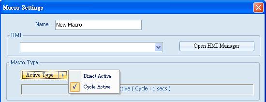 (Cycle Active): Set the interval of executing Macros.