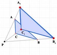44 Enlargements In order to enlarge a shape, 2 pieces of information are required: the centre of enlargement - the scale factor Example Enlarge triangle ABC by a scale factor of 1.