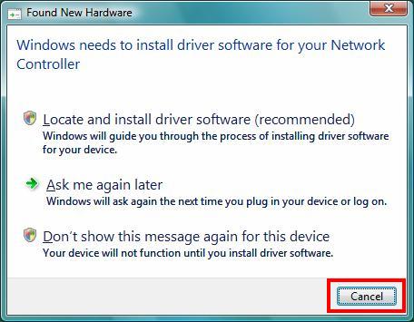 2. Software Installation Note: The following installation was operated under Windows Vista.