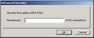 To configure WPA-PSK security, click the Advanced Security button.