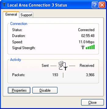 Now you should be at the Local Area Network Connection Status window.