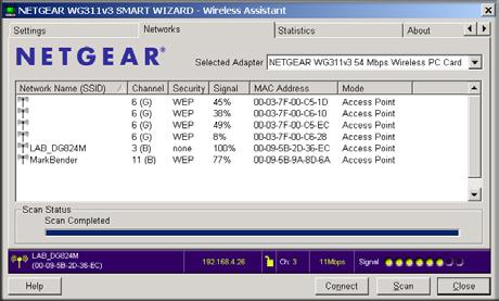 Verify wireless connectivity to your network. a. Click the WG311 v3 icon in the Windows system tray to open the wizard.