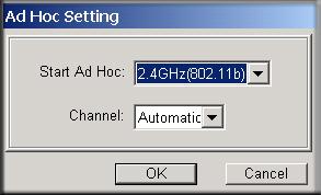 To Start a Computer-to-Computer (Ad Hoc) Network 1. Fill in the Network Name (SSID). 2. Select the Computer-to-Computer (Ad Hoc) network type. 3. Click Initiate Ad Hoc.