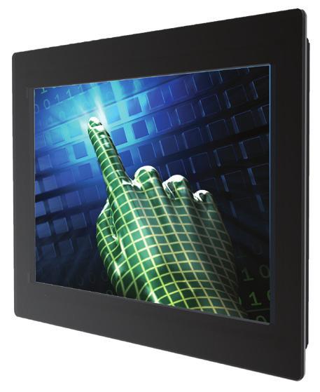 TrueFlat P-CAP touch is a TrueFlat glass with a laminated P-CAP touch at the backside. *Cover glass and touches will reduce monitor brightness.