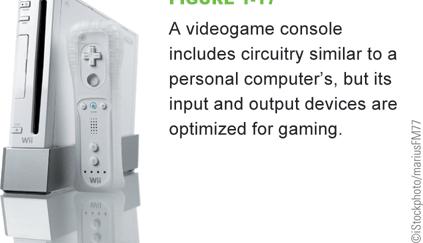 1 Computer Types and Uses A videogame console, such as Nintendo s Wii, Sony s PlayStation, or Microsoft s Xbox, is not