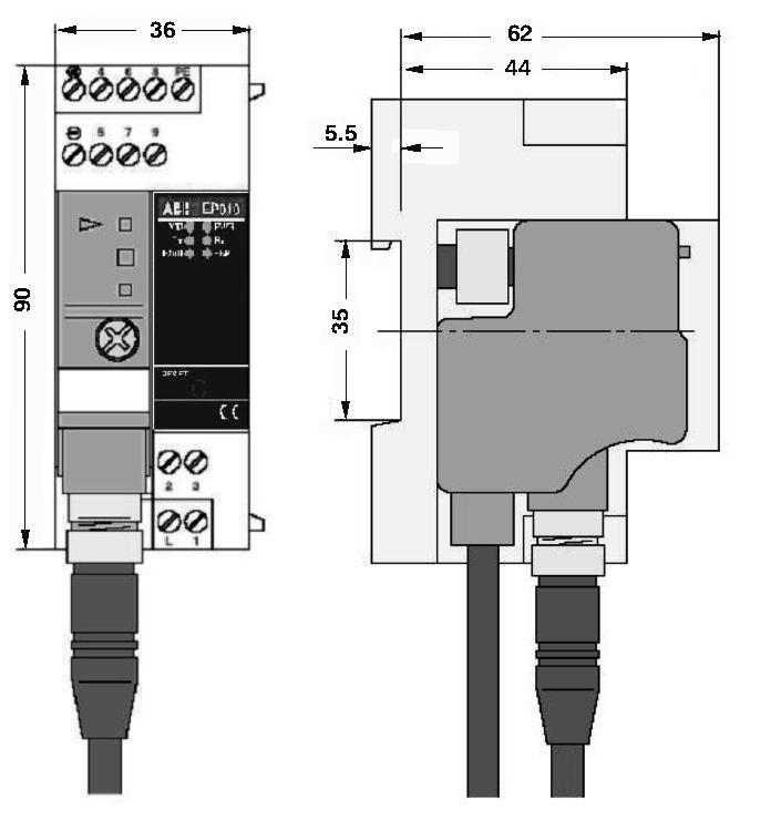 Figure 7. Dimensions for mounting 2.7 Identification Serial number is used to identify the version of EP010 and the Modbus Device which can be connected to it.