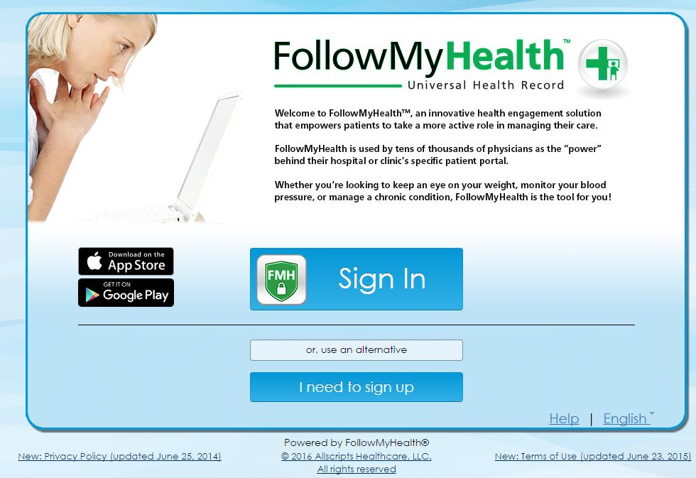 Chapter 4 Sign in as an existing user Sign in as an existing user with FMH Secure Sign In You can sign in to the patient portal as an existing user after you have registered and have a user ID and
