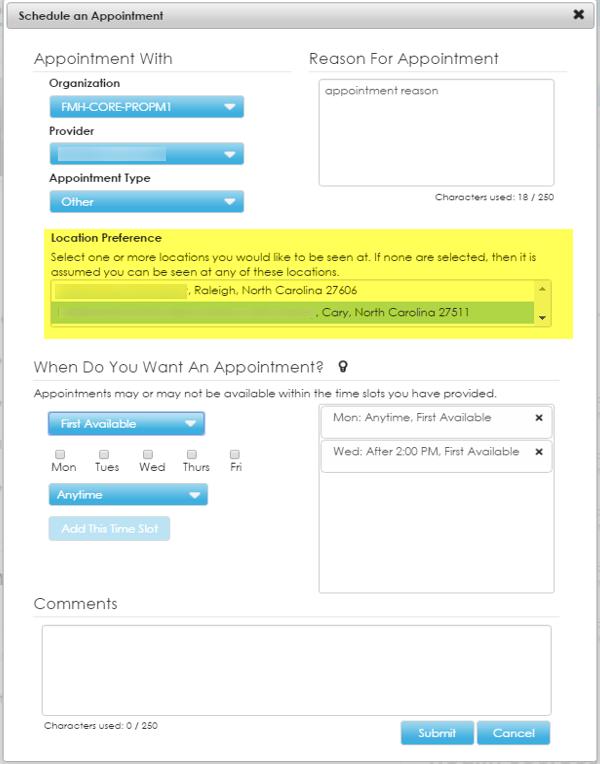 Chapter 6 The Home tab 2. From Appointment With, select the provider, organization, and the appointment type, Other.