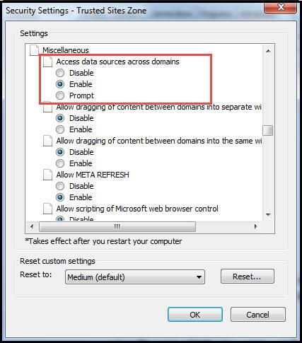 Click Ok In "ActiveX controls and plug-ins" section