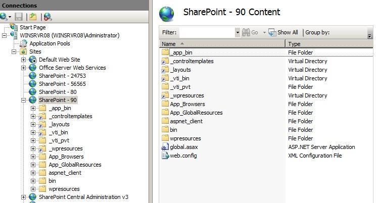 12 2.2.2. Spletna aplikacija Spletna aplikacija se lahko definira kot IIS spletna stran (angl. IIS Web Site), nameščena posebej za poganjanje SharePoint strani.