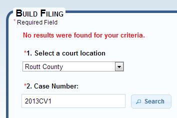 FILE INTO EXISTING TRIAL COURT CASE BUILD FILING FILE BUILDER 7 2 3 8 4 5 & 5a 6 9. Select a court location. a. Note: If you clicked a file folder within the application, the court location pre-populates the box.