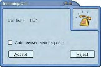 4 Videoconferencing Basics Accepting Calls Manually If Auto Answer is deselected, you decide whether to accept or reject every incoming videoconferencing call. When a call arrives, the system rings.