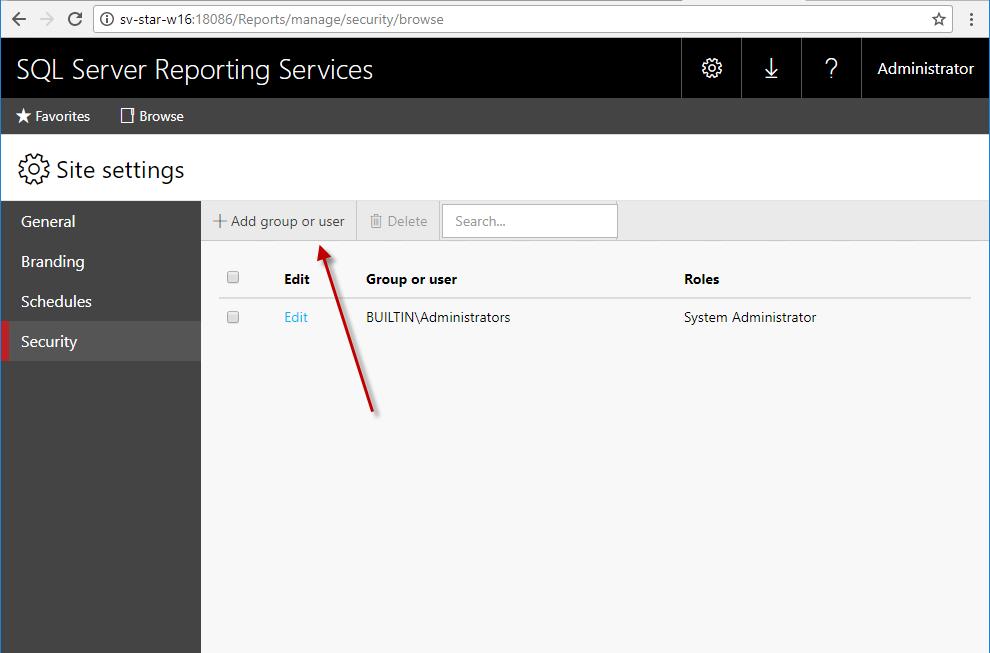 Configuring SQL Server Reporting Services 9. Click the Add group or user button. 10.Enter the username that was created in step 1 in the Group or user name field, for example, KaseyaReport.