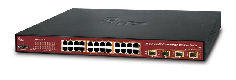 Network Transmission Gigabit Network Switches Layer 2 (Non-PoE) Layer 3 (PoE-at) OVERVIEW This Enterprise-Class Network Switch provides 24 Gigabit Ethernet ports with 4 shared 100/1000Mbps SFP slots.