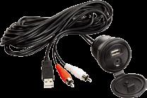 Rear USB input for charging and playback of MP3 devices* Rear AUX-in (RCA)* Rear line-out audio (RCA) Compact 3.