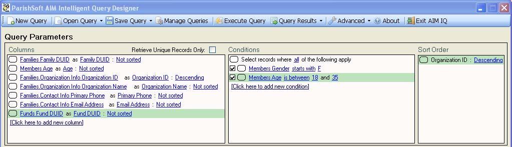 BUILD & SAVE QUERIES Edit Sort Order 13 To change the way a particular column is sorted, click the