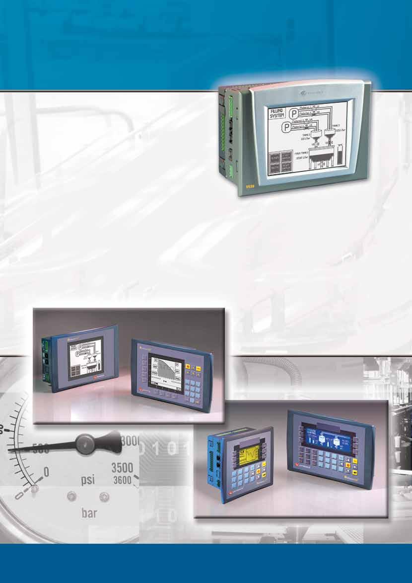 Vision TM Graphic/Touch OPLC TM Vision TM Series Featuring: HMI Up to 255 user-designed screens Hundreds of images per application HMI graphs & Trends Virtual alpha numeric keypad (in V290 & V530)